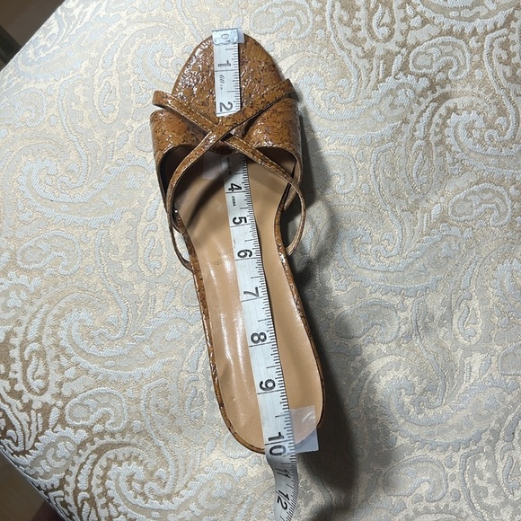 Andiamo Women's Patent Cork Slip On Strappy Heels Wrap Sandals Open Back, Brown - Picture 8 of 9